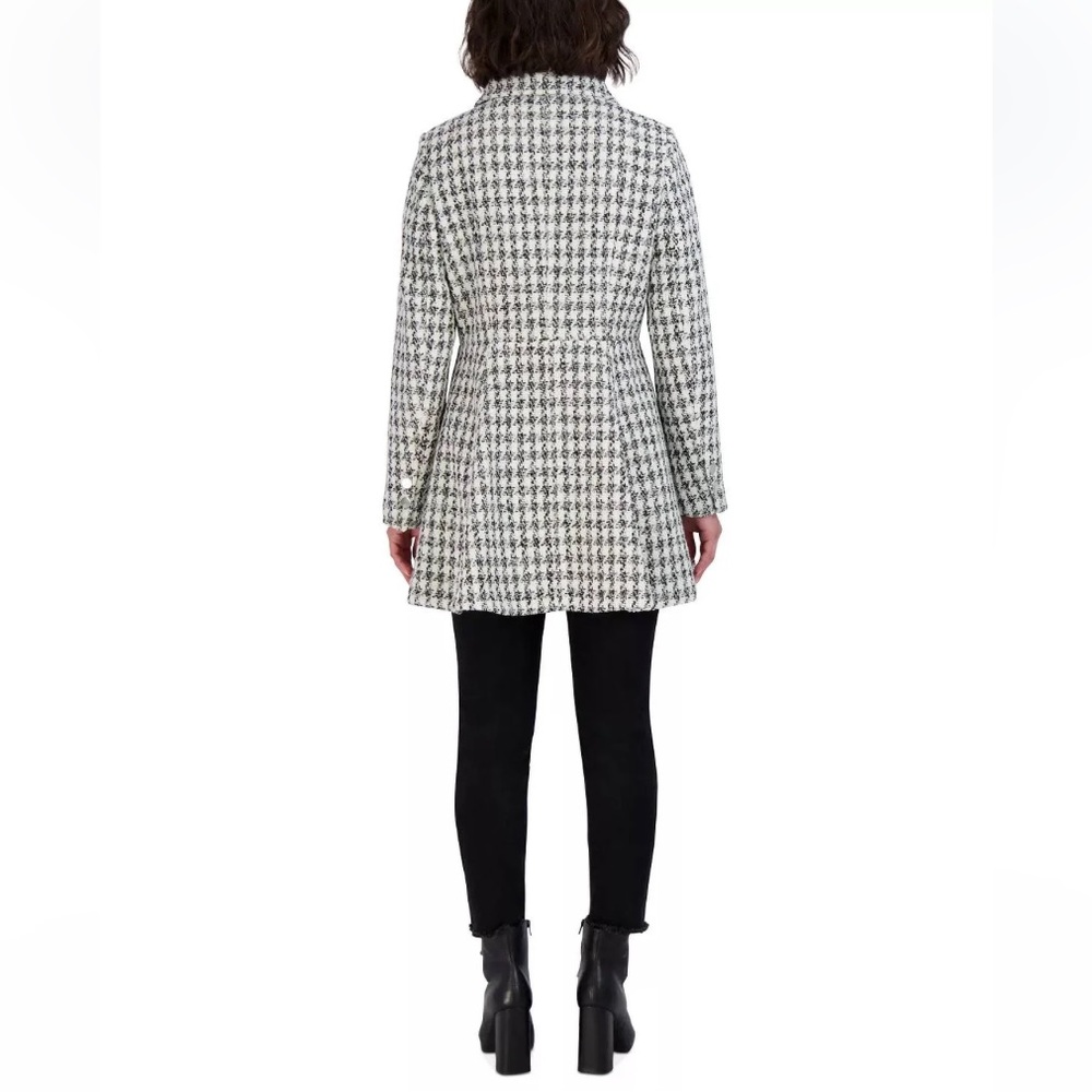 NWOT LAUNDRY BY SHELLI SEGAL WOMEN’S SINGLE-BREASTED SKIRTED TWEED COAT. - Picture 6 of 16